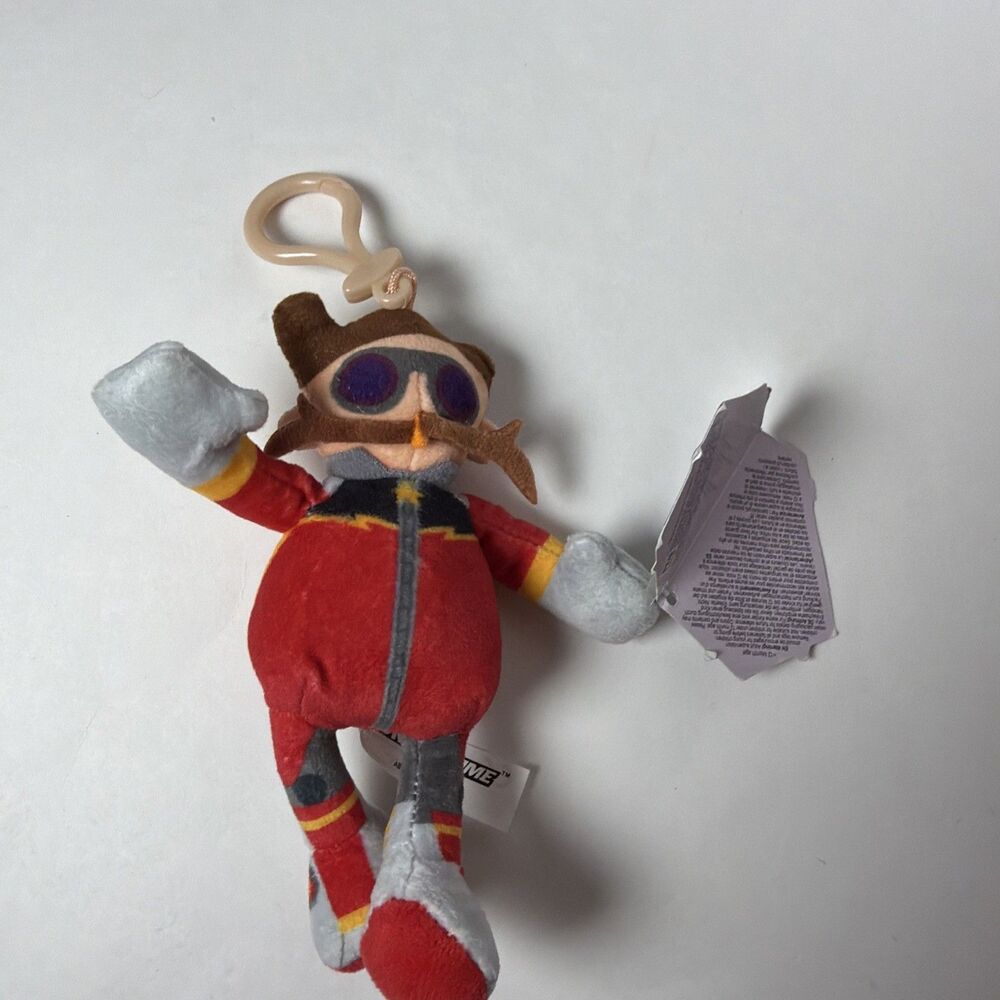 NWT Sonic Prime Plush Doctor Eggman Mini 6 Inch Plush Backpack Clip